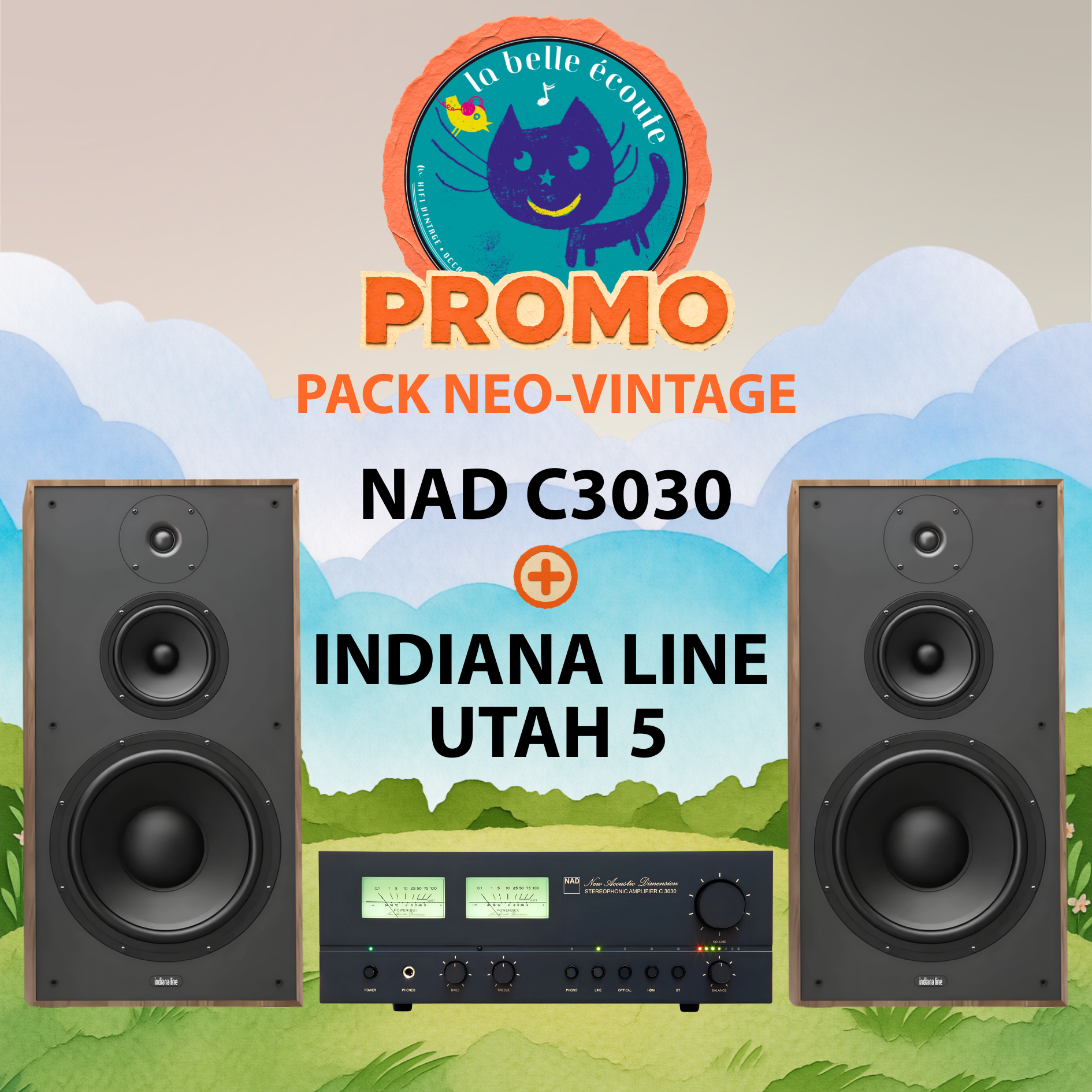 NAD C3030 + INDIANA LINE UTAH 5 : NOUVEAU PACK NEO-VINTAGE HIFI EN PROMO